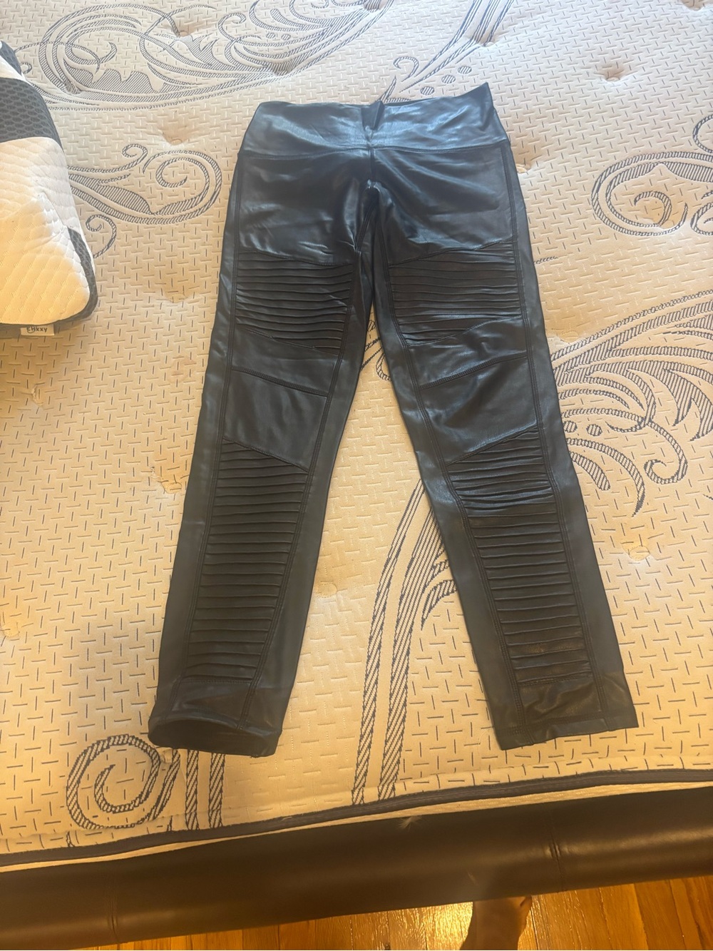 7 For All Mankind Black Faux Leather Leggings